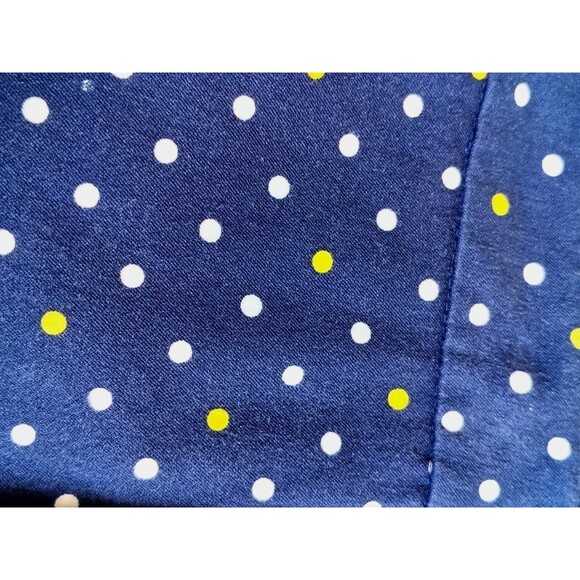 Talbots Petite Pants Chathan Size OP Blue White/Yellow Polka Dot Side Zip Button - Picture 6 of 11